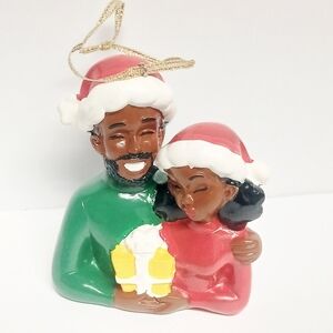 Black Paper Party Couple Christmas Ornament